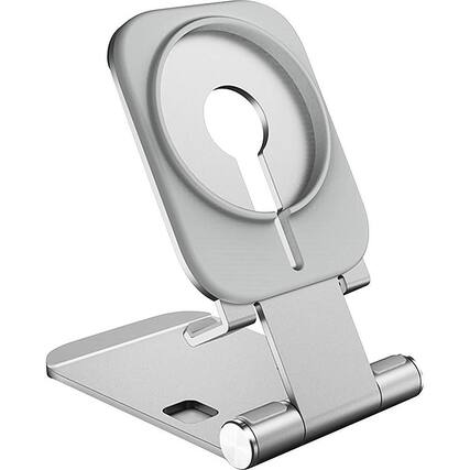 Angle. SaharaCase - Stand Compatible with MagSafe for Most Cell Phones - Silver.