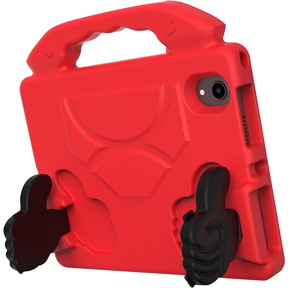 Left View: SaharaCase - YES! Series KidProof Case for Apple iPad mini (6th Generation 2021) - Red