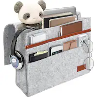 SaharaCase - Bedside Storage Bag for Most Cell Phones and Tablets - Gray - Angle_Zoom