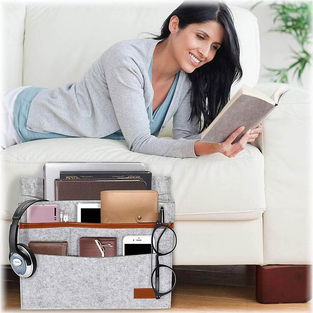 Alt View 16. SaharaCase - Bedside Storage Bag for Most Cell Phones and Tablets - Gray.