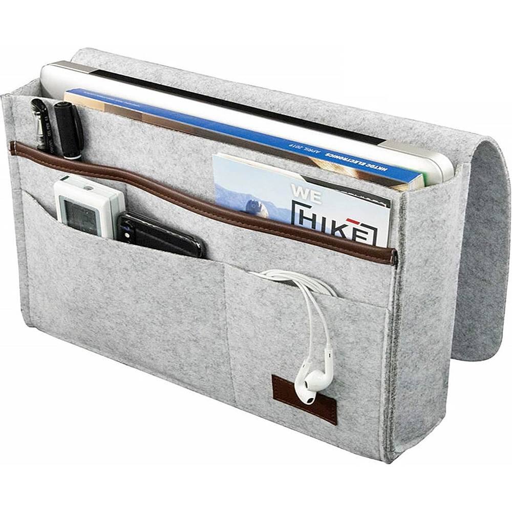 Left. SaharaCase - Bedside Storage Bag for Most Cell Phones and Tablets - Gray.