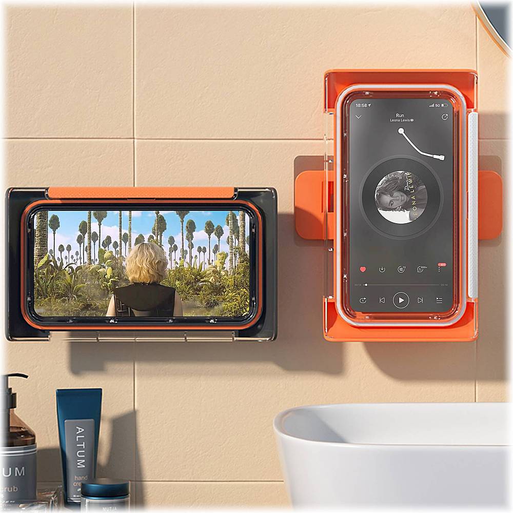 Cell phone holder for bathroom wall mount - Kingfar