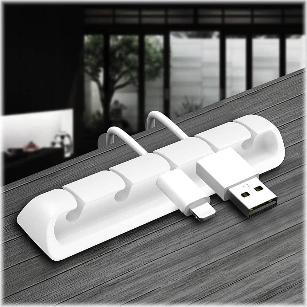 Alt View 11. SaharaCase - USB Cable Holder Organizer (4-Pack) - White.