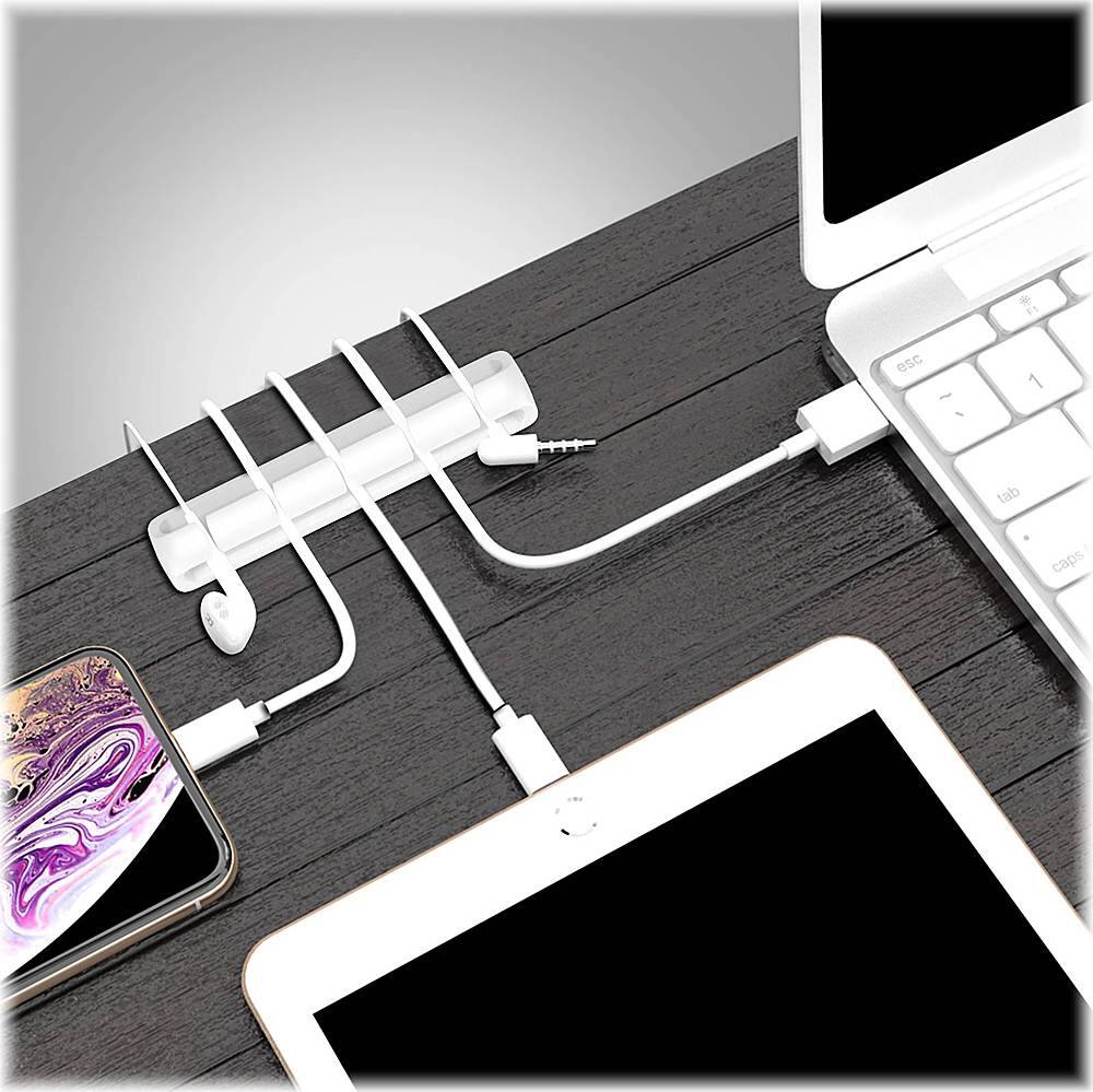 Alt View 12. SaharaCase - USB Cable Holder Organizer (4-Pack) - White.