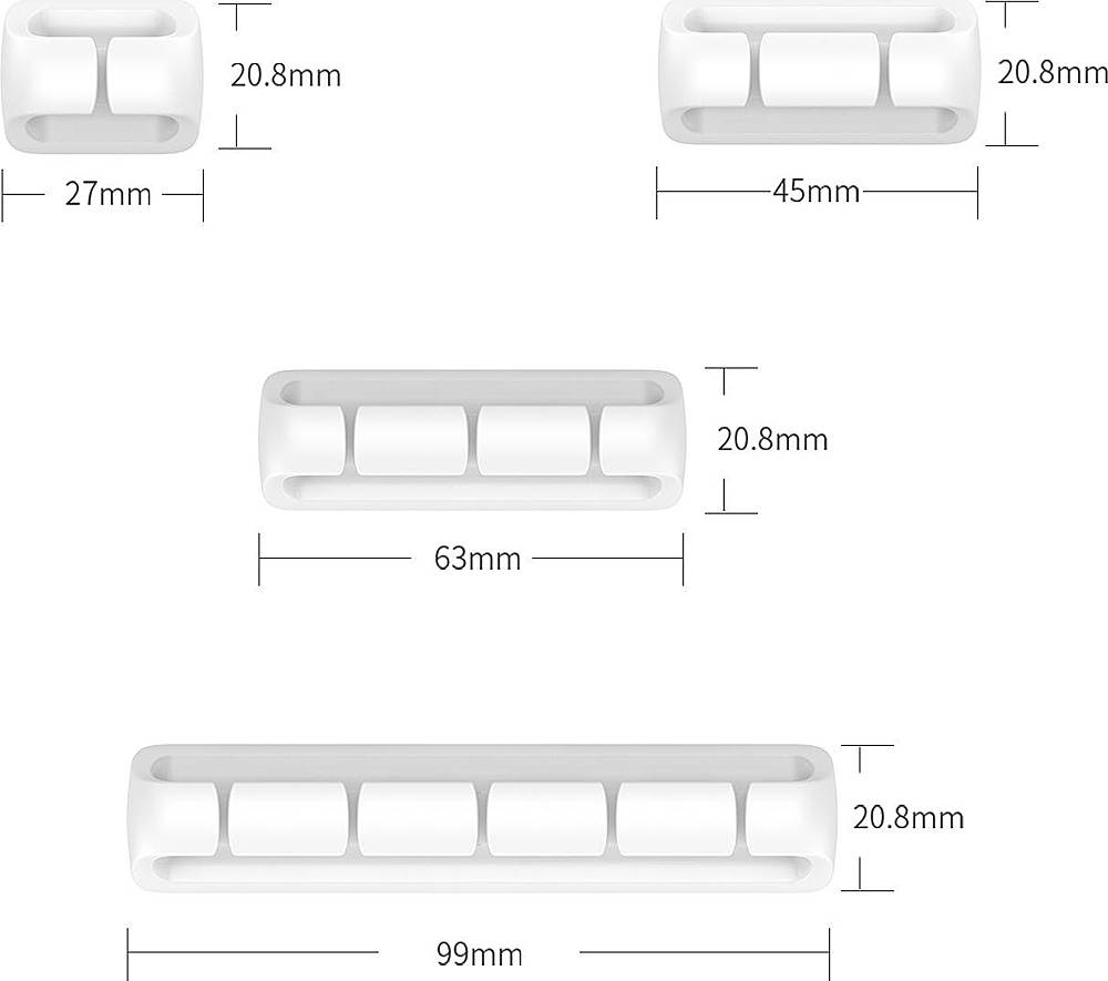 Alt View 13. SaharaCase - USB Cable Holder Organizer (4-Pack) - White.