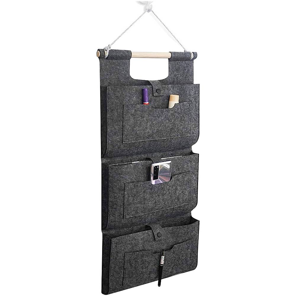 Angle View: SaharaCase - Hanging Wall Storage Bag for Most Cell Phones and Tablets - Gray