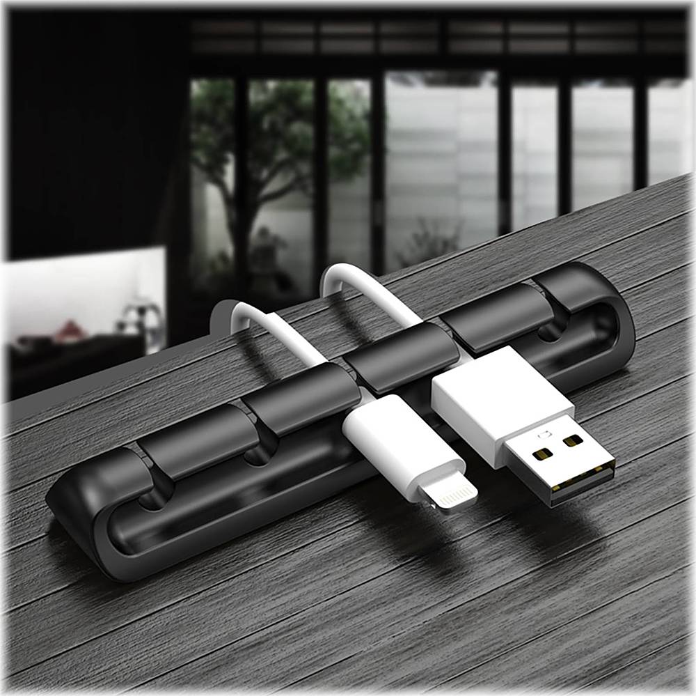 Alt View 11. SaharaCase - USB Cable Holder Organizer (4-Pack) - Black.