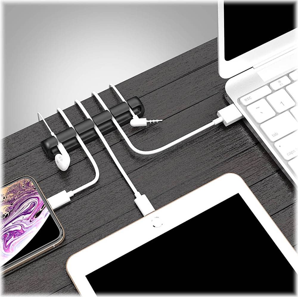 Alt View 12. SaharaCase - USB Cable Holder Organizer (4-Pack) - Black.