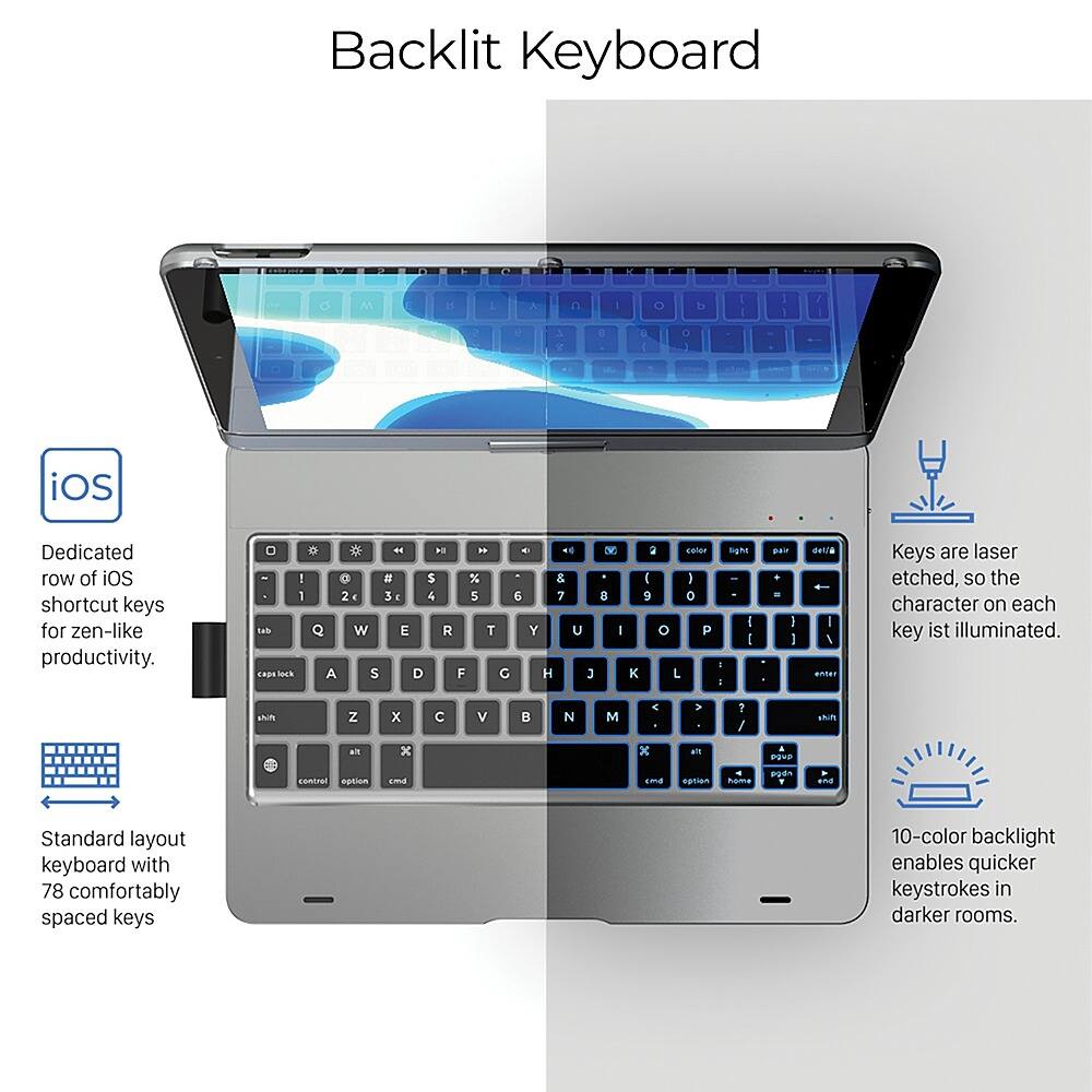 typecase Keyboard Case for iPad 10.2Inch/iPad 10.5Inch/iPad Air 10.5Inch KB201N102SGYBB0