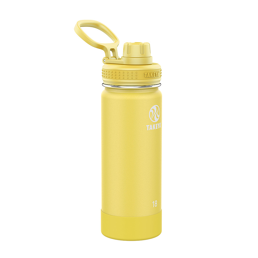 Left View: Takeya - Actives 18oz Spout Bottle - Canary
