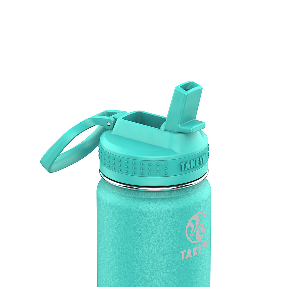 Left View: Takeya - Actives 18oz Straw Bottle - Teal