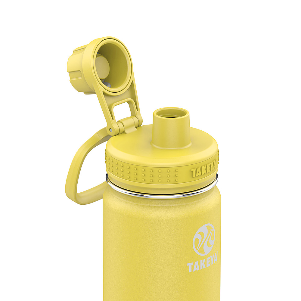 Left View: Takeya - Actives 22oz Spout Bottle - Canary