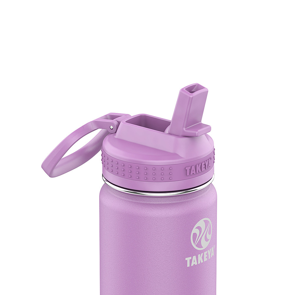 Left View: Takeya - Actives 18oz Straw Bottle - Lilac