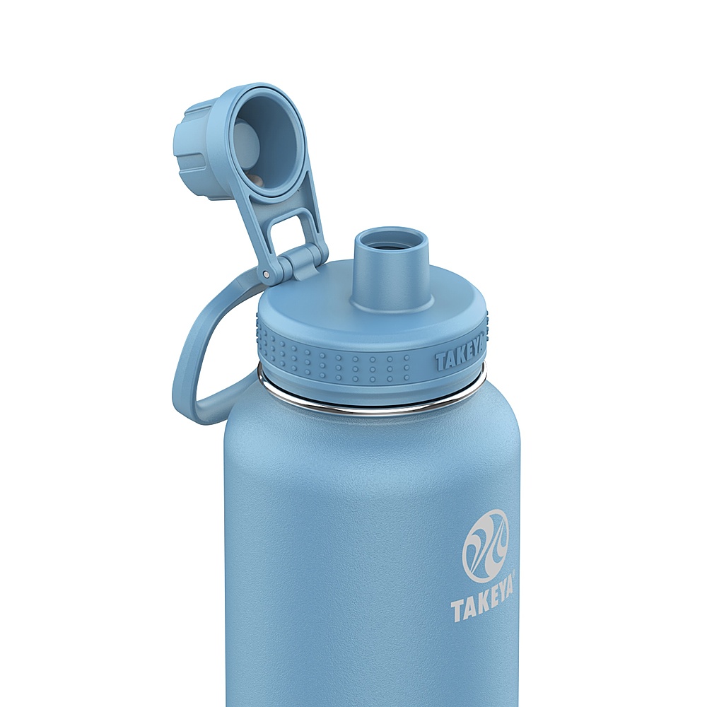 Left View: BlenderBottle - Strada Insulated Stainless Steel 24 oz. Water Bottle/Shaker Cup - White