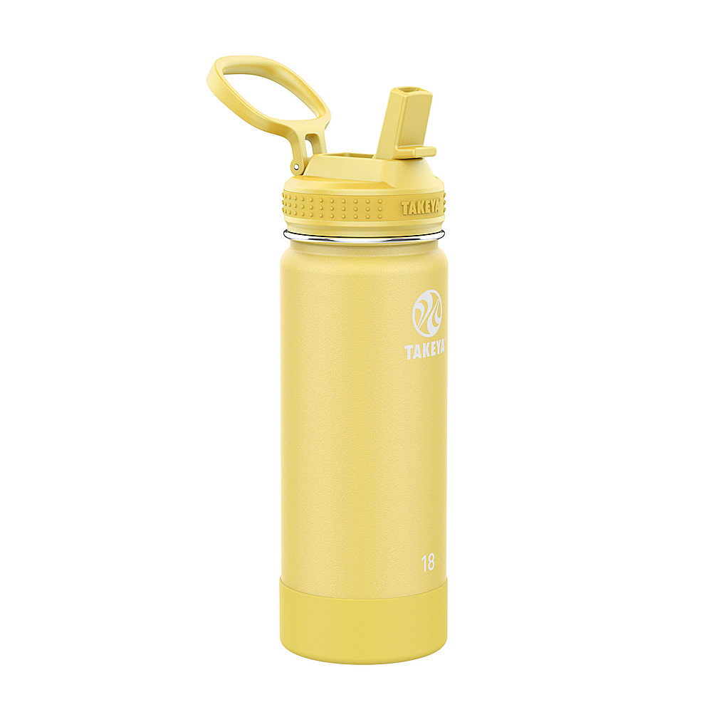 Angle View: Takeya - Actives 18oz Straw Bottle - Canary