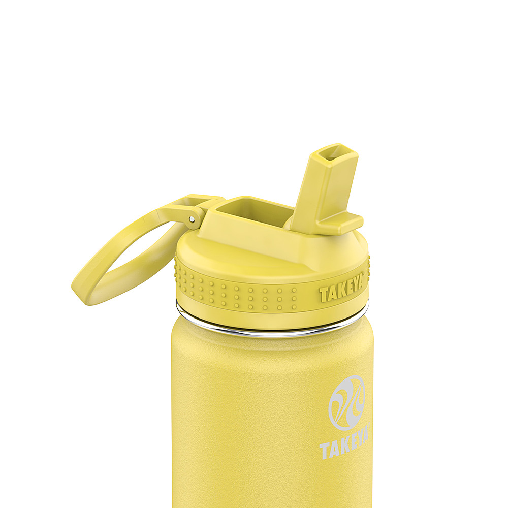Left View: Takeya - Actives 18oz Straw Bottle - Canary