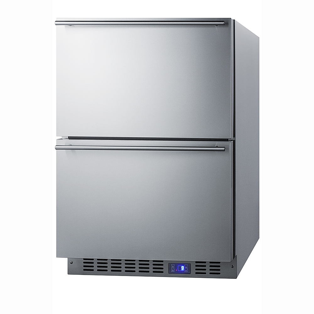 Angle View: Summit 24-Inch 3.54 Cu. Ft. Double Drawer Compact Freezer