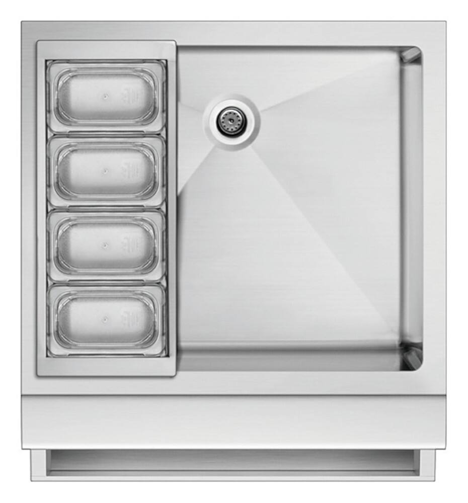 Front. DCS - Beverage Chiller Bottle Holder - Silver.