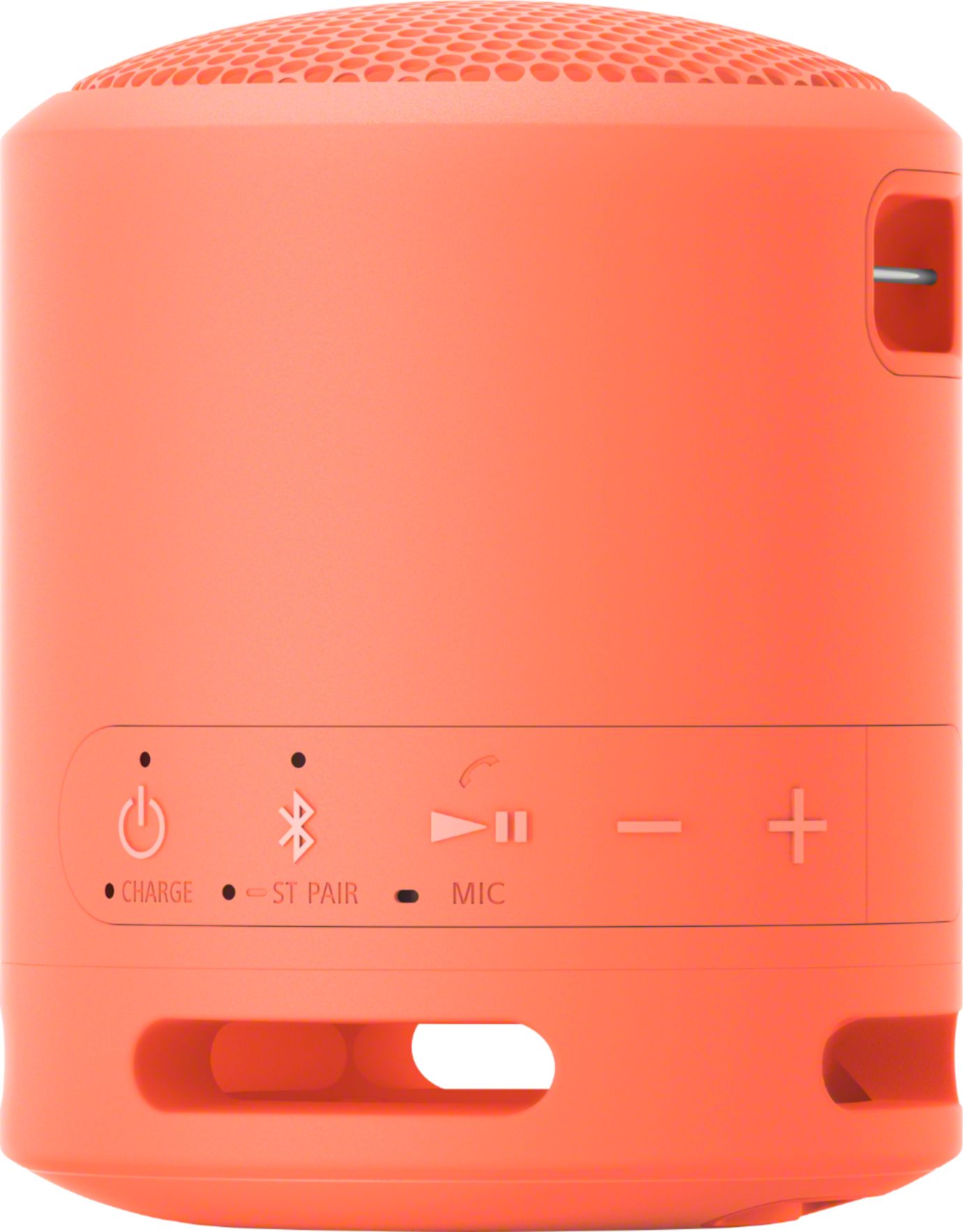 Left View: Sony SRSXB13P XB13 Extra Bass Compact Bluetooth Speaker - Coral Pink