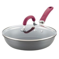 Rachael Ray - Create Delicious 10.25-Inch Frying Pan - Gray With Burgundy Handles - Angle_Zoom