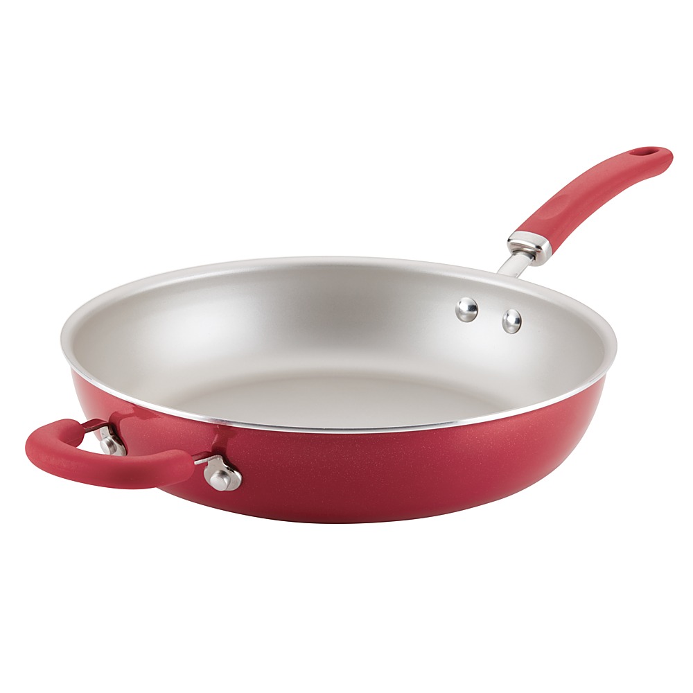 Angle View: Rachael Ray - Create Delicious 12.5-Inch Frying Pan - Red Shimmer