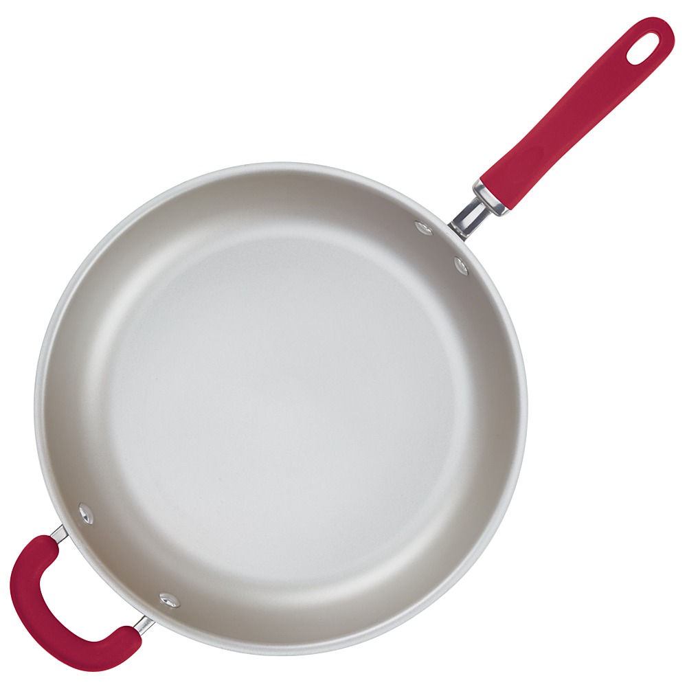 Left View: Rachael Ray - Create Delicious 12.5-Inch Frying Pan - Red Shimmer