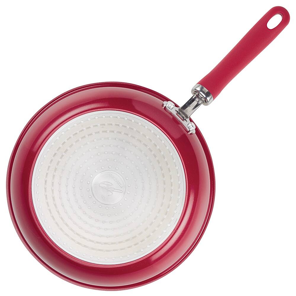 Left View: Rachael Ray - Create Delicious 2-Piece Frying Pan Set - Red Shimmer