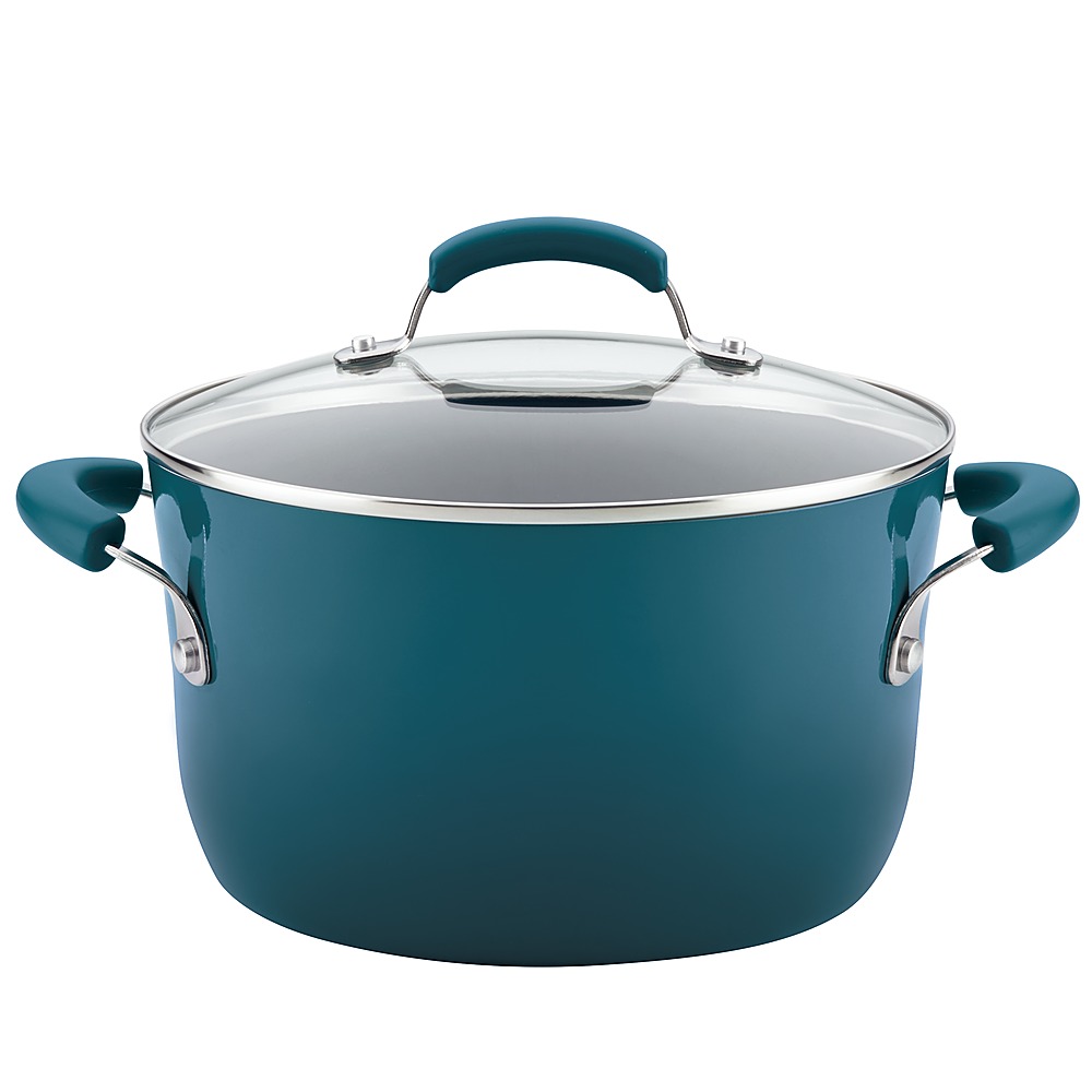 Angle View: Rachael Ray - Classic Brights 6-Quart Stockpot with Lid - Marine Blue Gradient