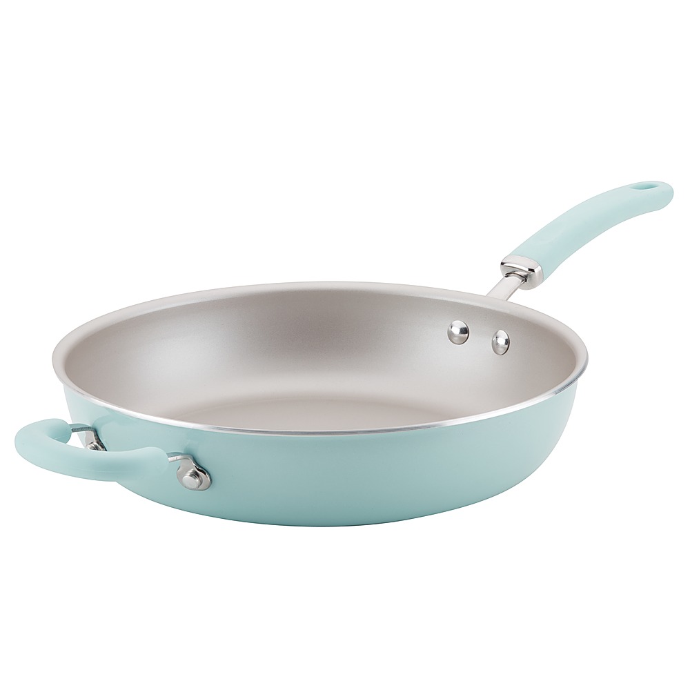 Angle View: Rachael Ray - Create Delicious 12.5-Inch Frying Pan - Light Blue Shimmer
