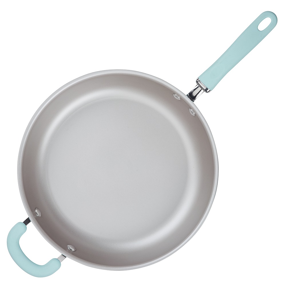 Left View: Rachael Ray - Create Delicious 12.5-Inch Frying Pan - Light Blue Shimmer