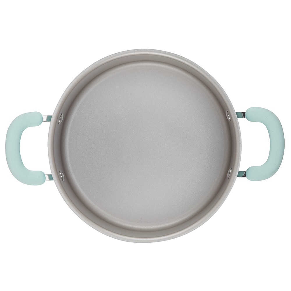 Left View: Rachael Ray - Create Delicious 6-Quart Stockpot with Lid - Light Blue Shimmer