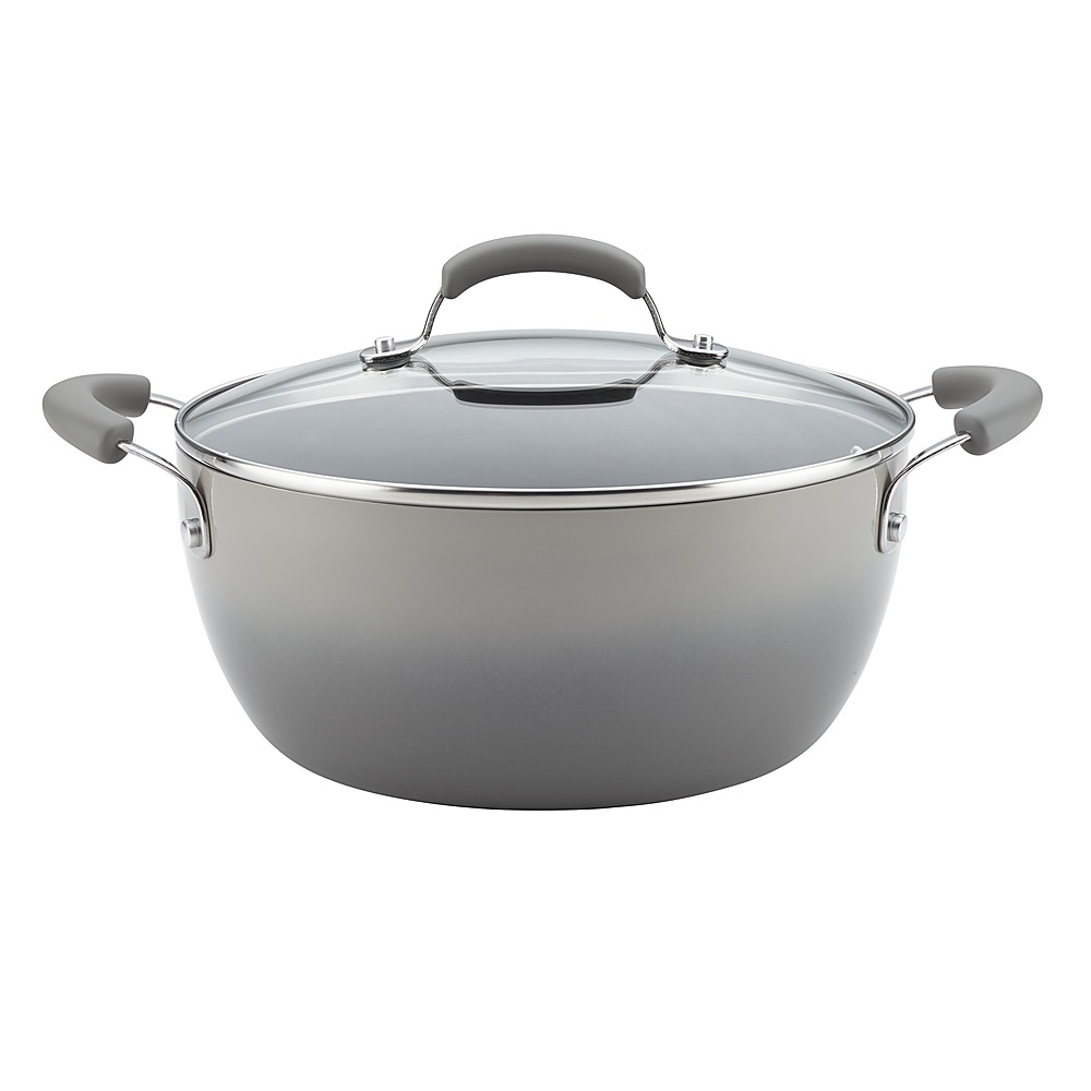Angle View: Rachael Ray - Classic Brights 5.5-Quart Casserole Pan with Lid - Sea Salt Gray Gradient