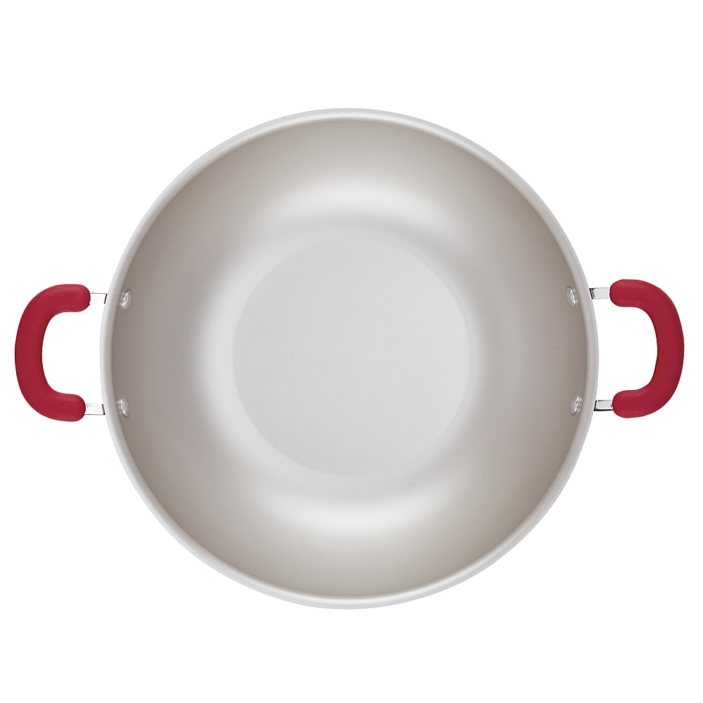 Left View: Rachael Ray - Create Delicious 14.25-Inch Nonstick Wok - Red Shimmer