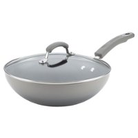 Rachael Ray - Classic Brights 11-Inch Nonstick Wok with Lid - Sea Salt Gray Gradient - Angle_Zoom