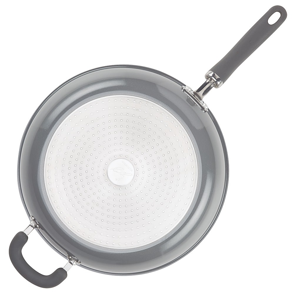 Left View: Rachael Ray - Create Delicious 12.5-Inch Frying Pan - Gray Shimmer