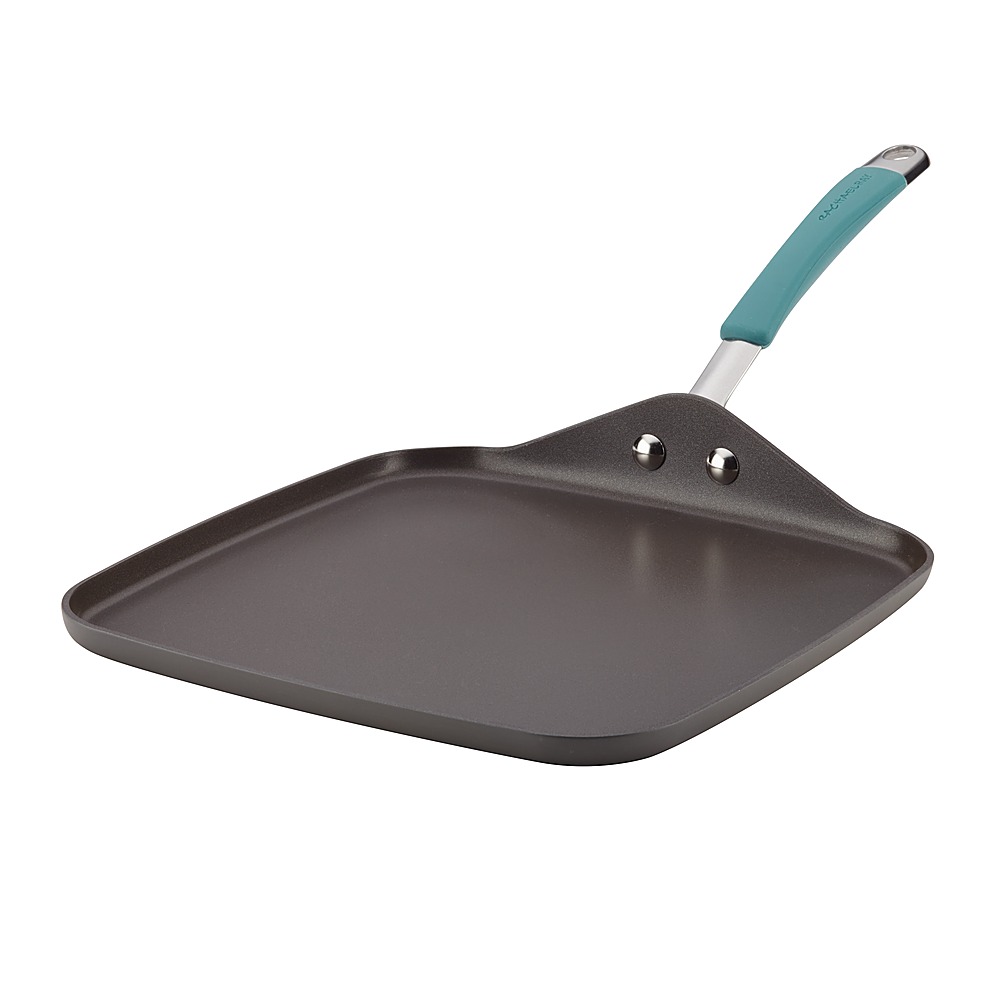 Rachael Ray Cucina Indoor Griddle Gray with Agave Blue Handle 87659 - Best  Buy