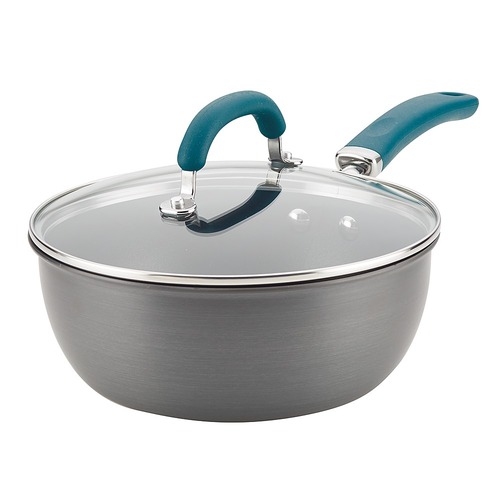 Rachael Ray - Create Delicious 3-Quart Everything Pan - Gray With Teal Handles