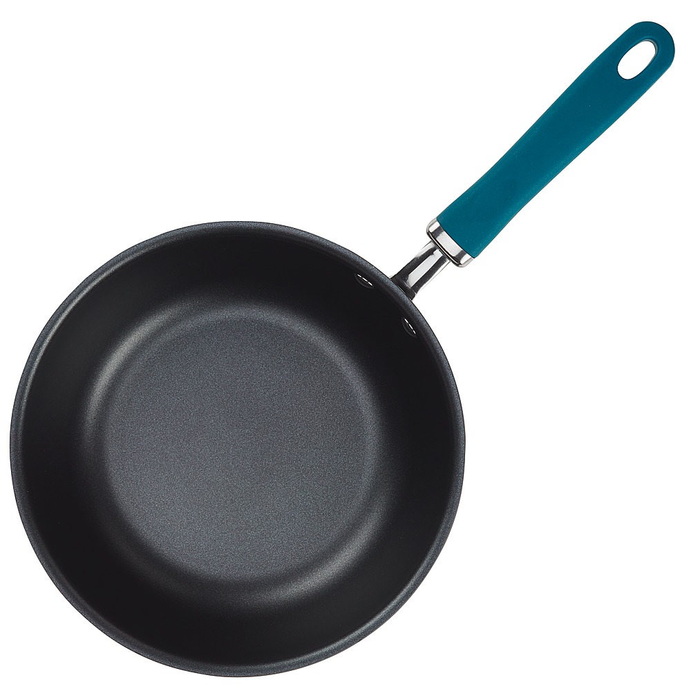 Left View: Rachael Ray - Create Delicious 3-Quart Everything Pan - Gray With Teal Handles