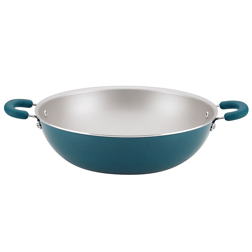 Angle View: Rachael Ray - Create Delicious 14.25-Inch Nonstick Wok - Teal Shimmer