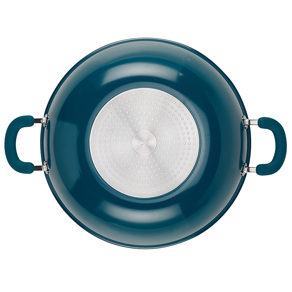 Left View: Rachael Ray - Create Delicious 14.25-Inch Nonstick Wok - Teal Shimmer