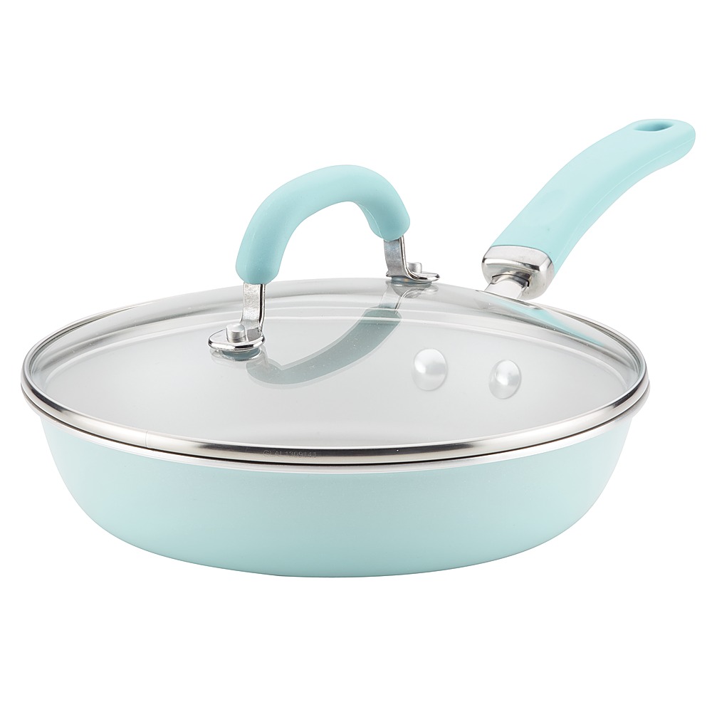 Angle View: Rachael Ray - Create Delicious 9.5-Inch Frying Pan - Light Blue Shimmer