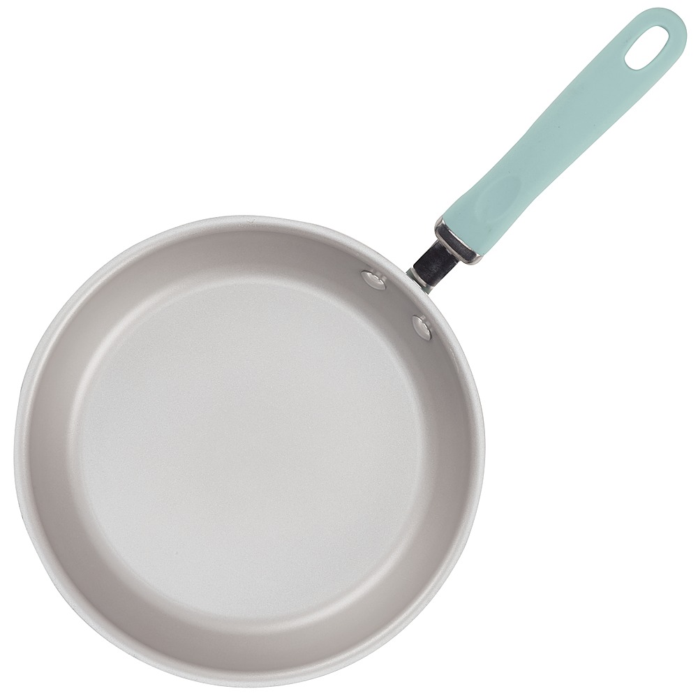 Left View: Rachael Ray - Create Delicious 9.5-Inch Frying Pan - Light Blue Shimmer