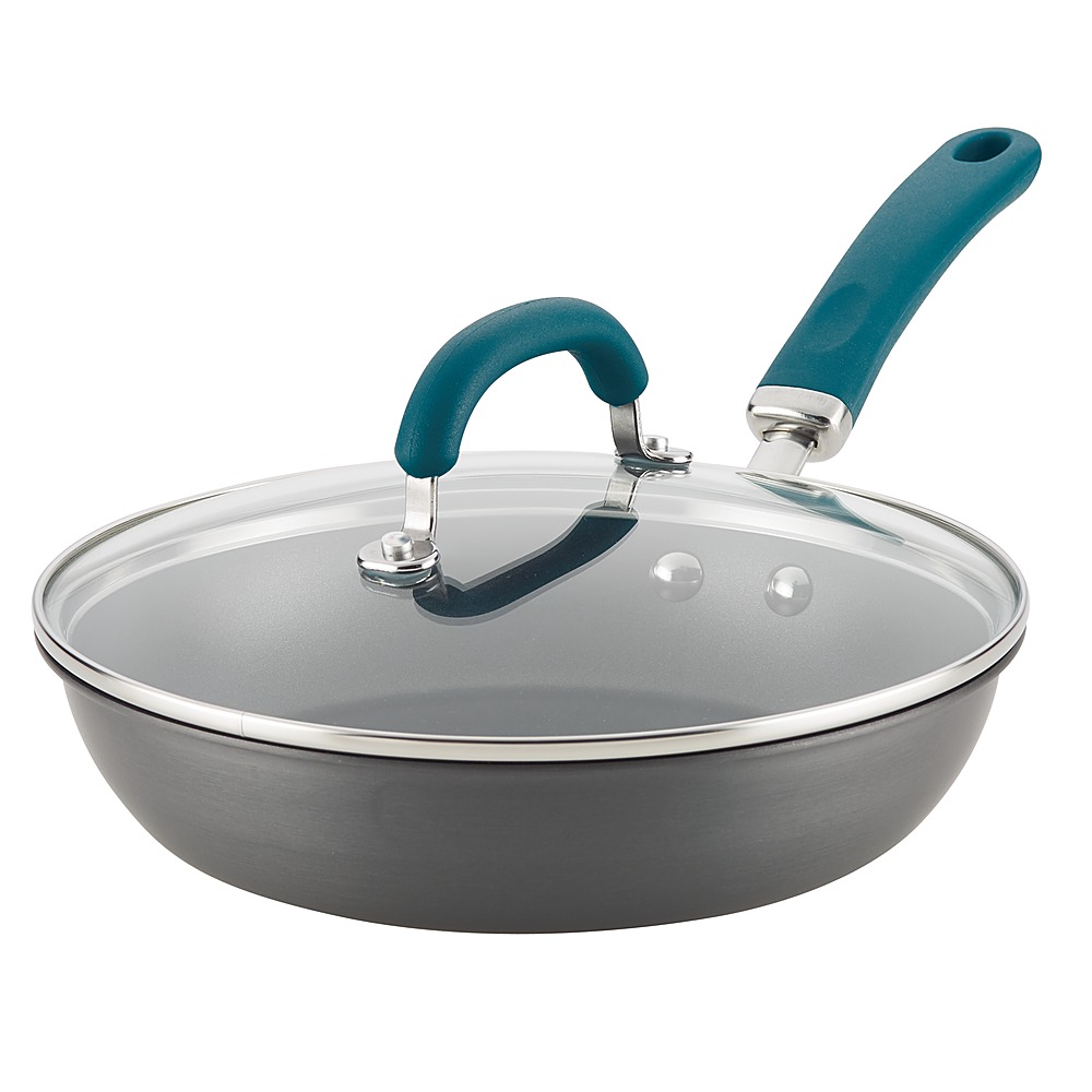 Angle View: Rachael Ray - Create Delicious 10.25-Inch Frying Pan - Gray With Teal Handles