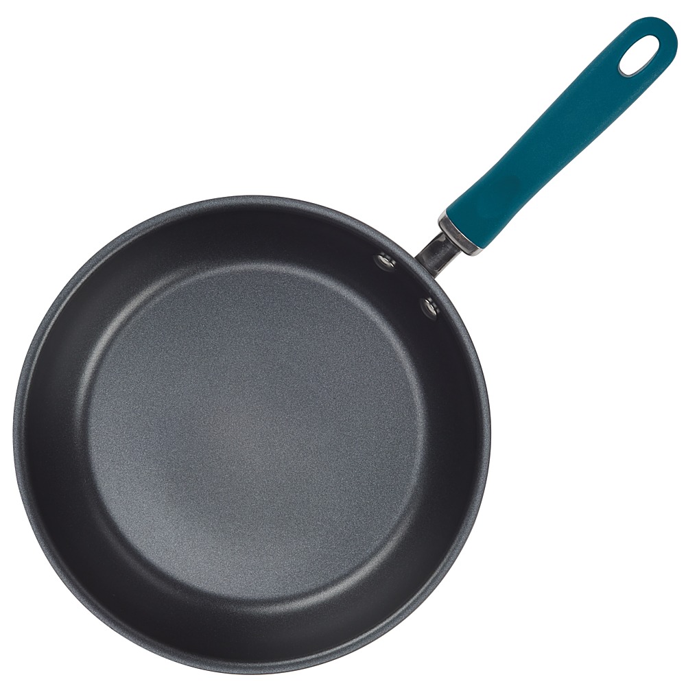 Left View: Rachael Ray - Create Delicious 10.25-Inch Frying Pan - Gray With Teal Handles