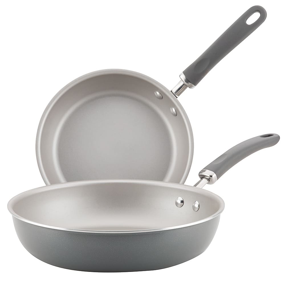 Angle View: Rachael Ray - Create Delicious 2-Piece Frying Pan Set - Gray Shimmer