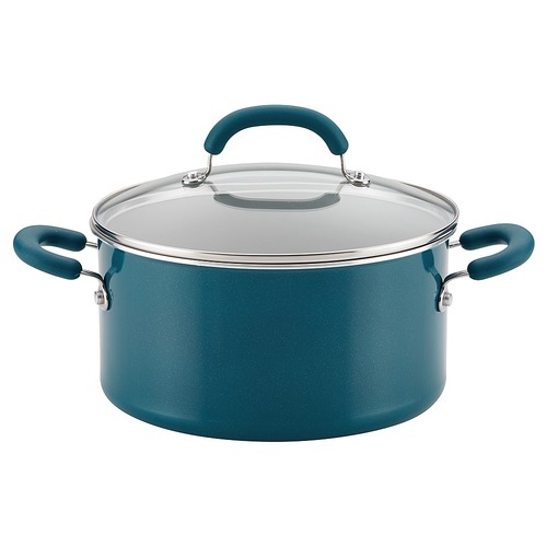 Rachael Ray - Create Delicious 6-Quart Stockpot with Lid - Teal Shimmer