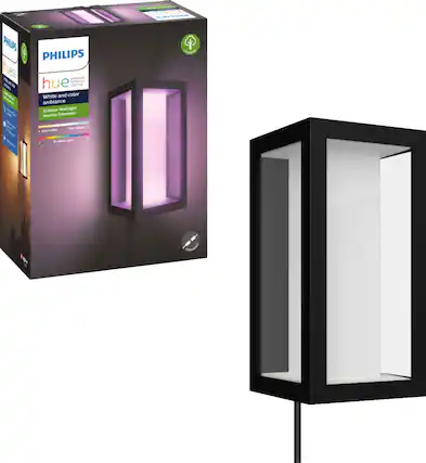 Front. Philips - Hue Impress Outdoor Wall light - Black.