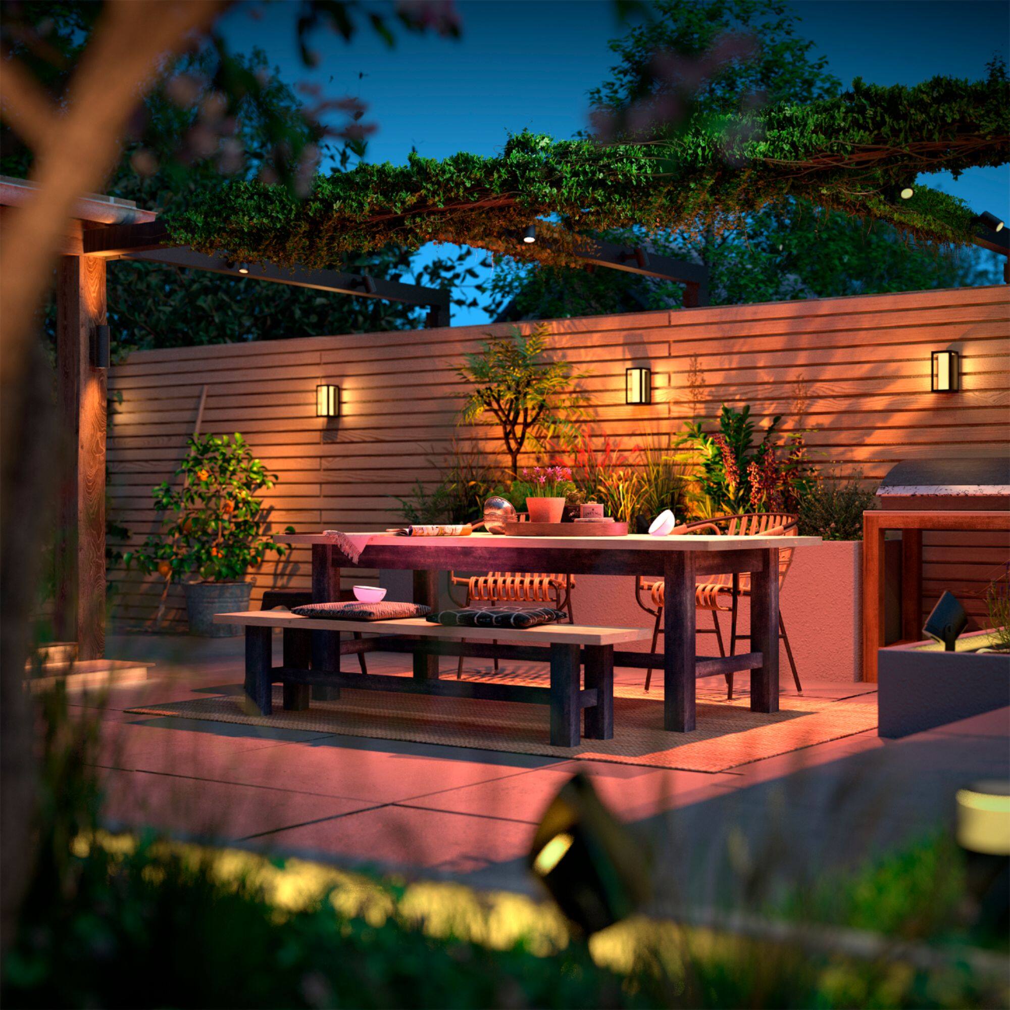 Alt View 12. Philips - Hue Impress Outdoor Wall light - Black.