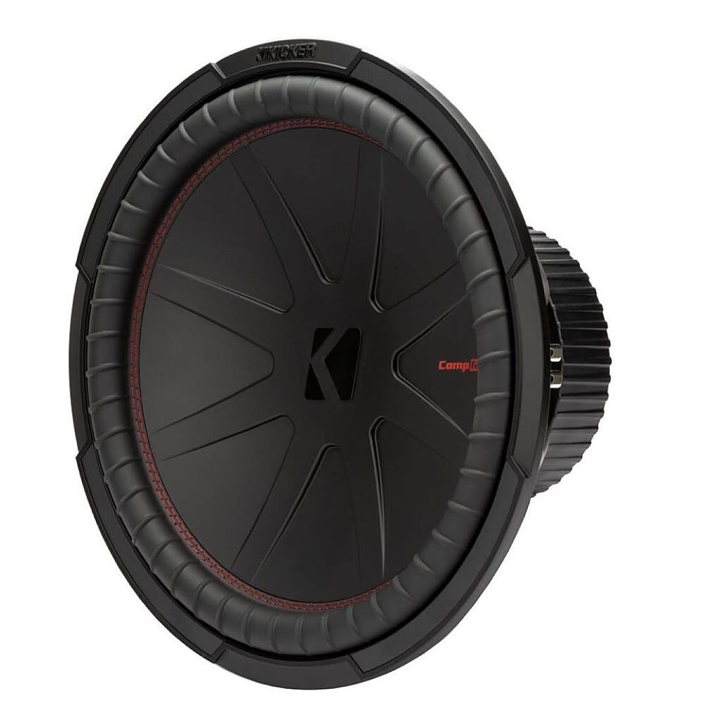 Angle. KICKER - CompR 15" Dual-Voice-Coil 4-Ohm Subwoofer - Black.