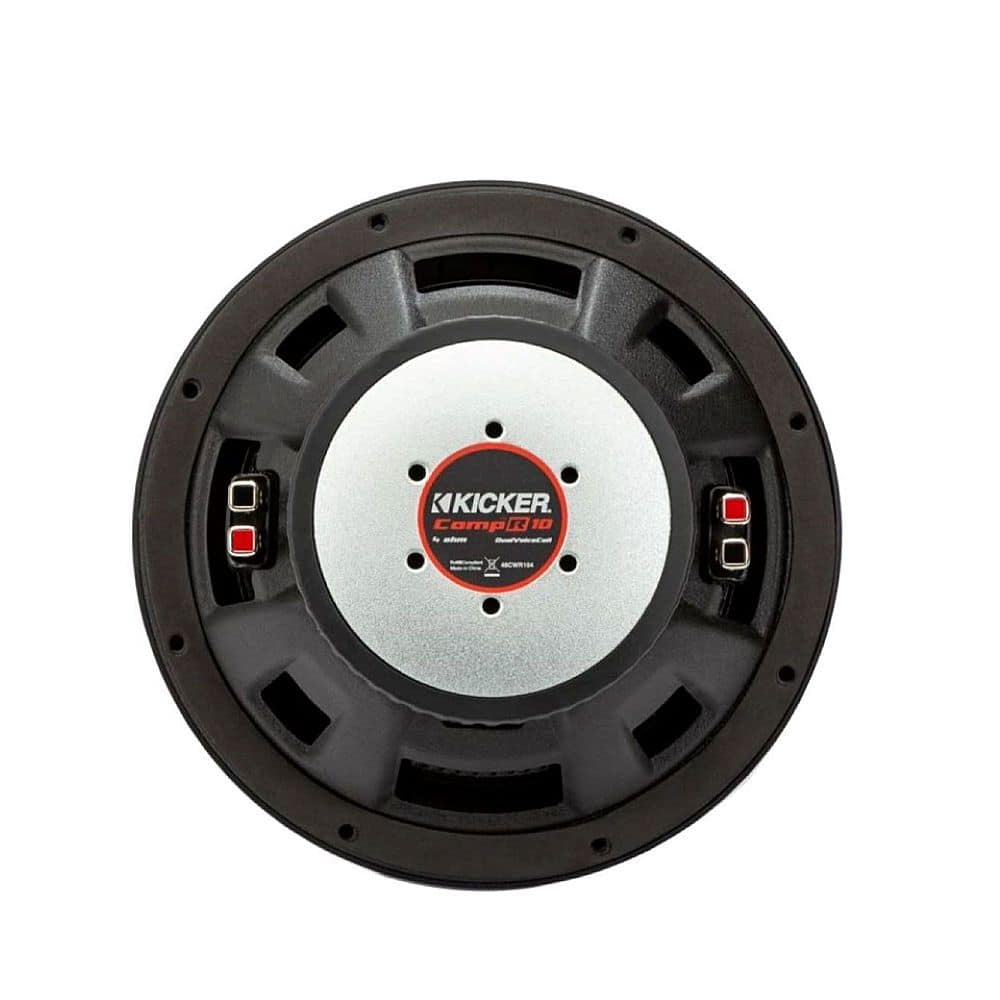 Back. KICKER - 48CWR104 CompR 10" 4-Ohm Subwoofer - Black/Red.